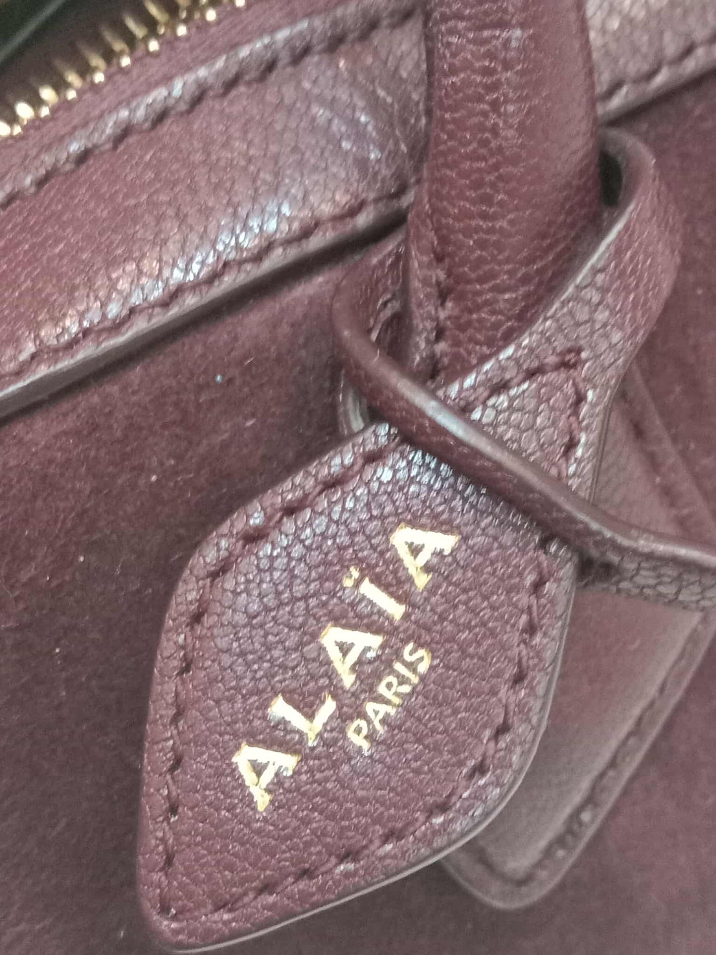 Alaia Le Teckel Suede Bag Burgundy