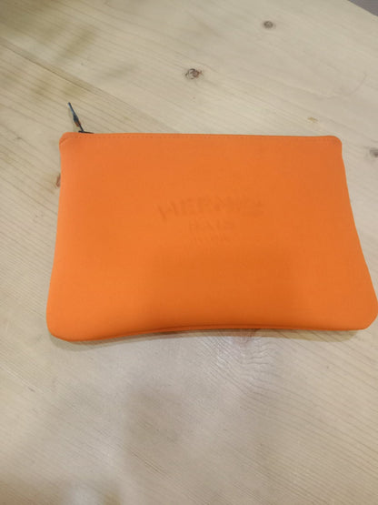 Hermes Neoprene Bain Orange Pouch