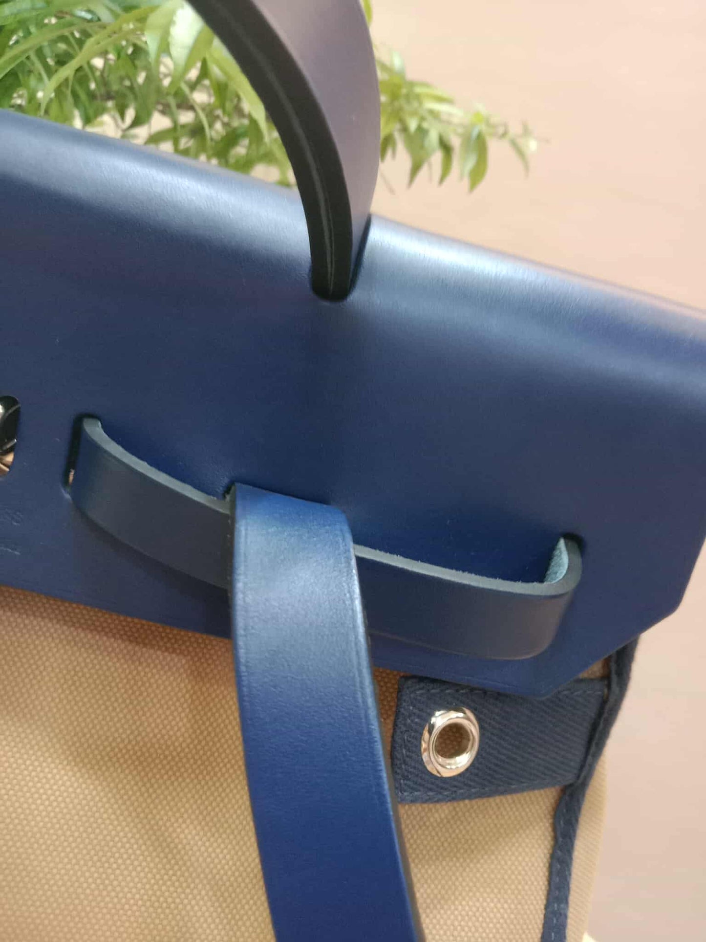 Hermes Herbag Ado Zip Backpack Canvas Bicolor Tan/Blue Stamp U 2022