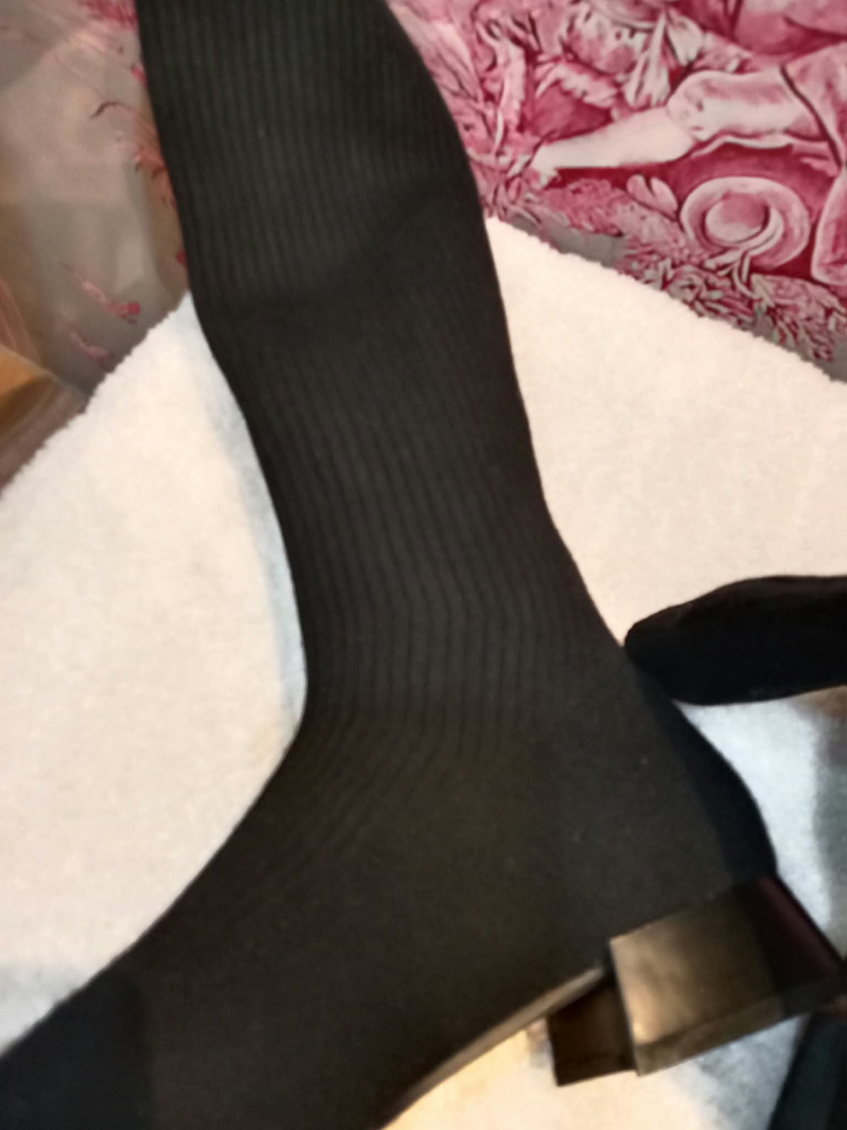 VIVAIA Knit Knee-High Sock Boots Black Size 37 (24)