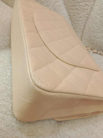 Chanel Classic Double Flap Medium Beige Caviar Series 14