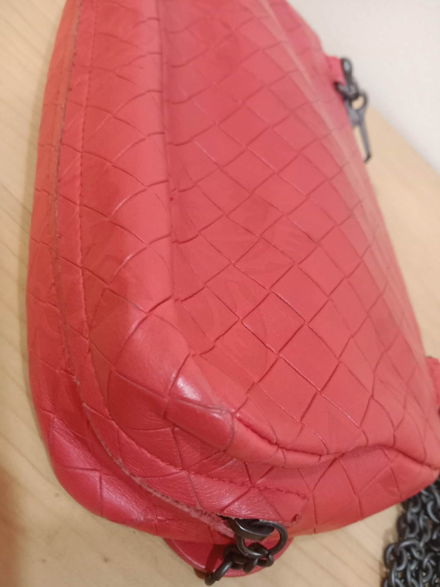 Bottega Veneta Olympia Nappa Butterfly Leather Bag Red