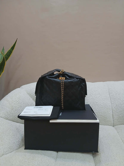 Chanel 25 Black Caviar Microchipped Fullset