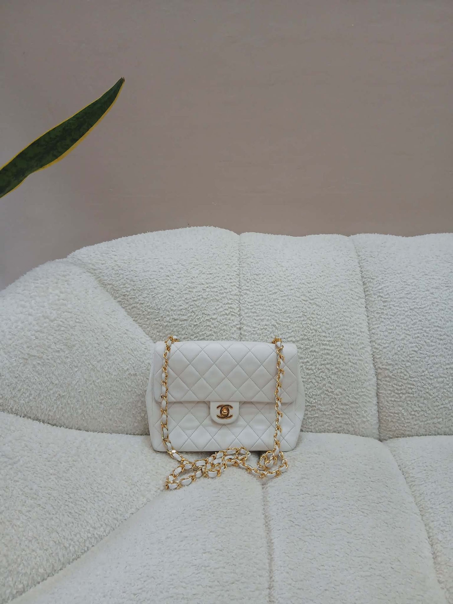 Chanel Matelasse Lambskin Vintage Flap White Series 1