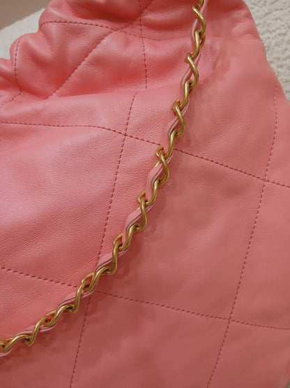 Chanel 22 Hobo Calfskin Pink Microchipped