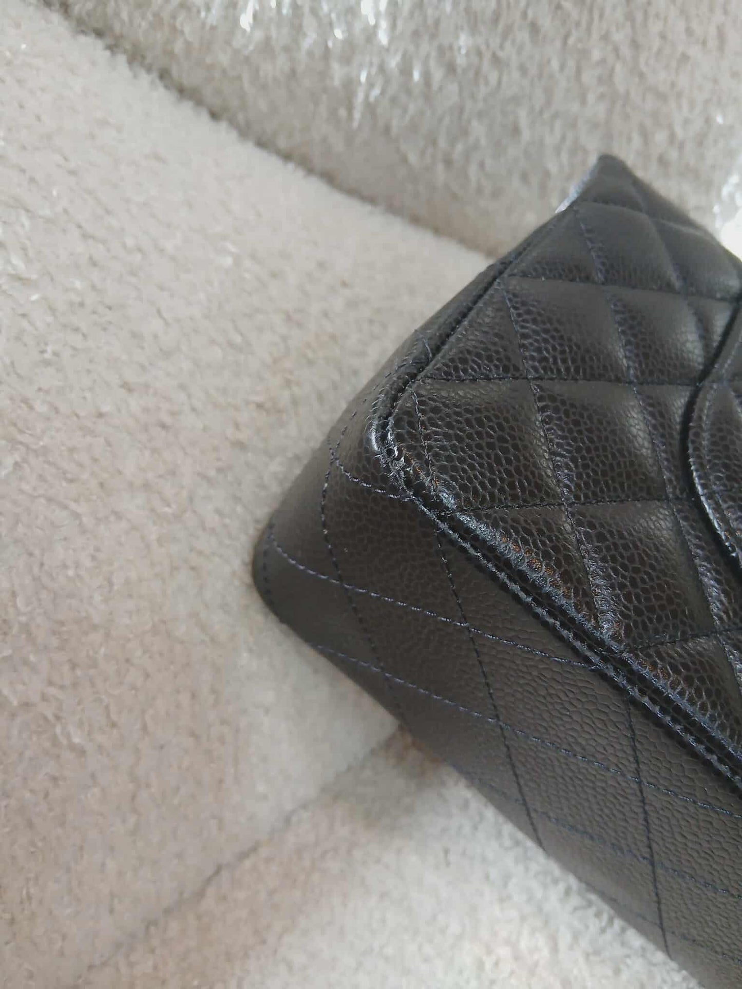 Chanel Medium Double Flap Black Caviar Series 27