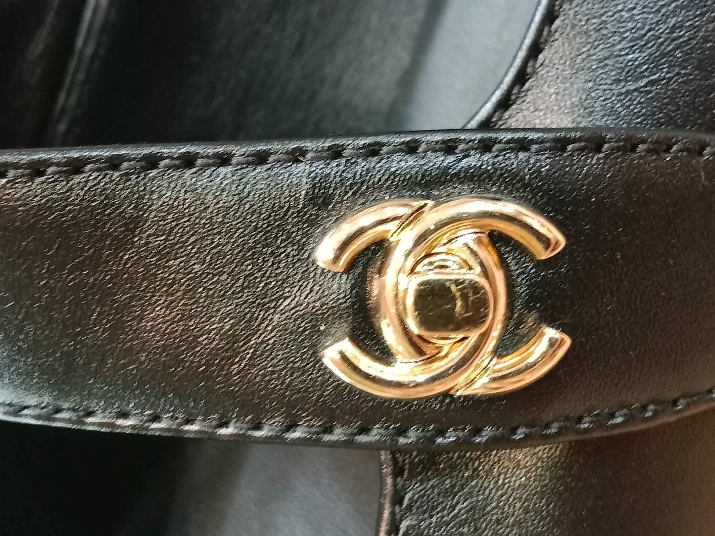 Chanel Mary Jane CC Clasp Flats Black Size 36.5