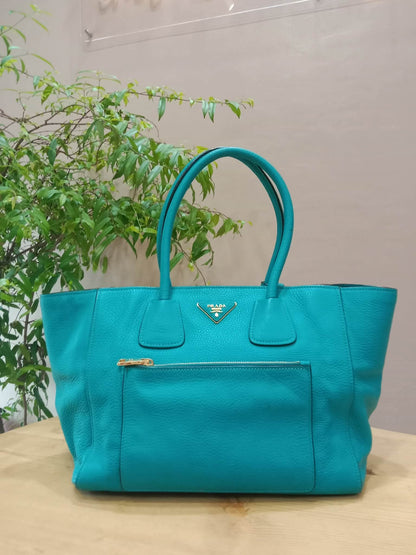 Prada Vitello Daino Turquoise Bag