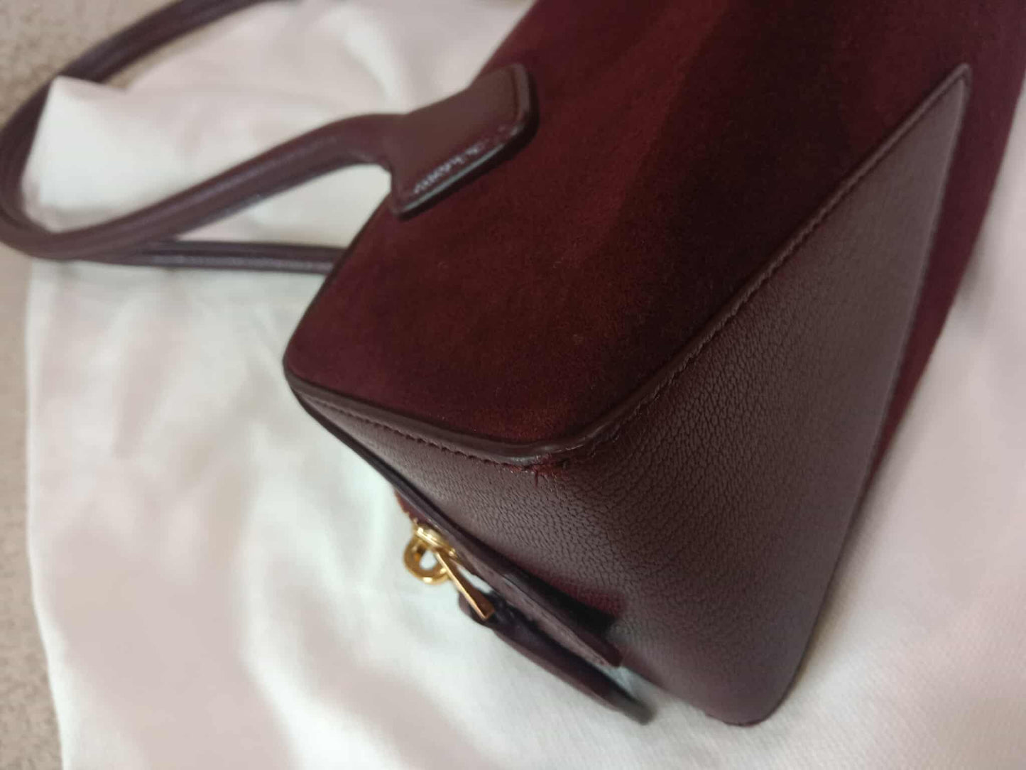 Alaia Le Teckel Suede Bag Burgundy