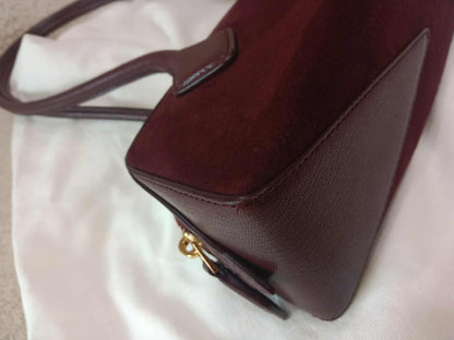 Alaia Le Teckel Suede Bag Burgundy