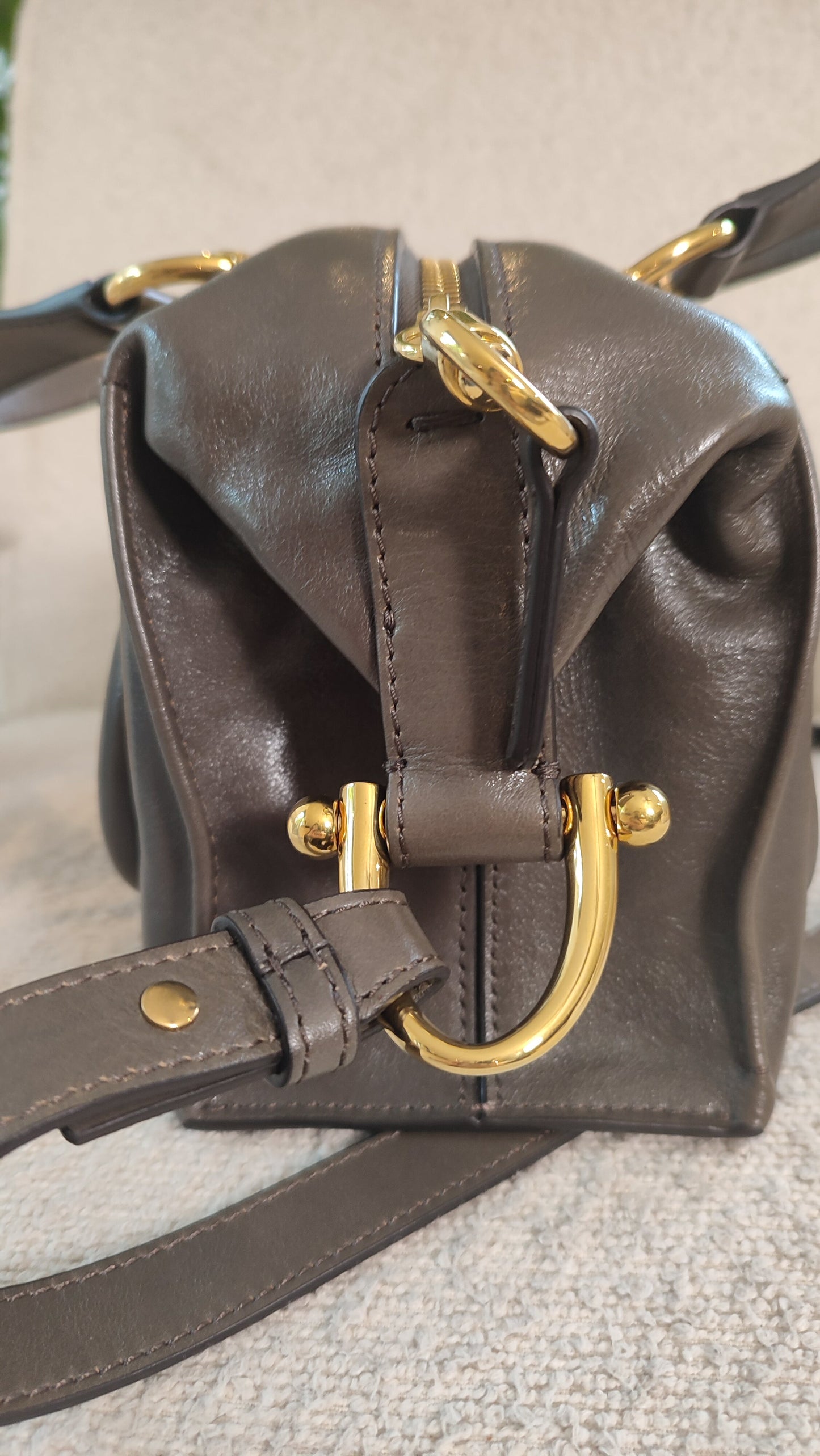 Chloe Small Double Carry Flannel Gray Bag