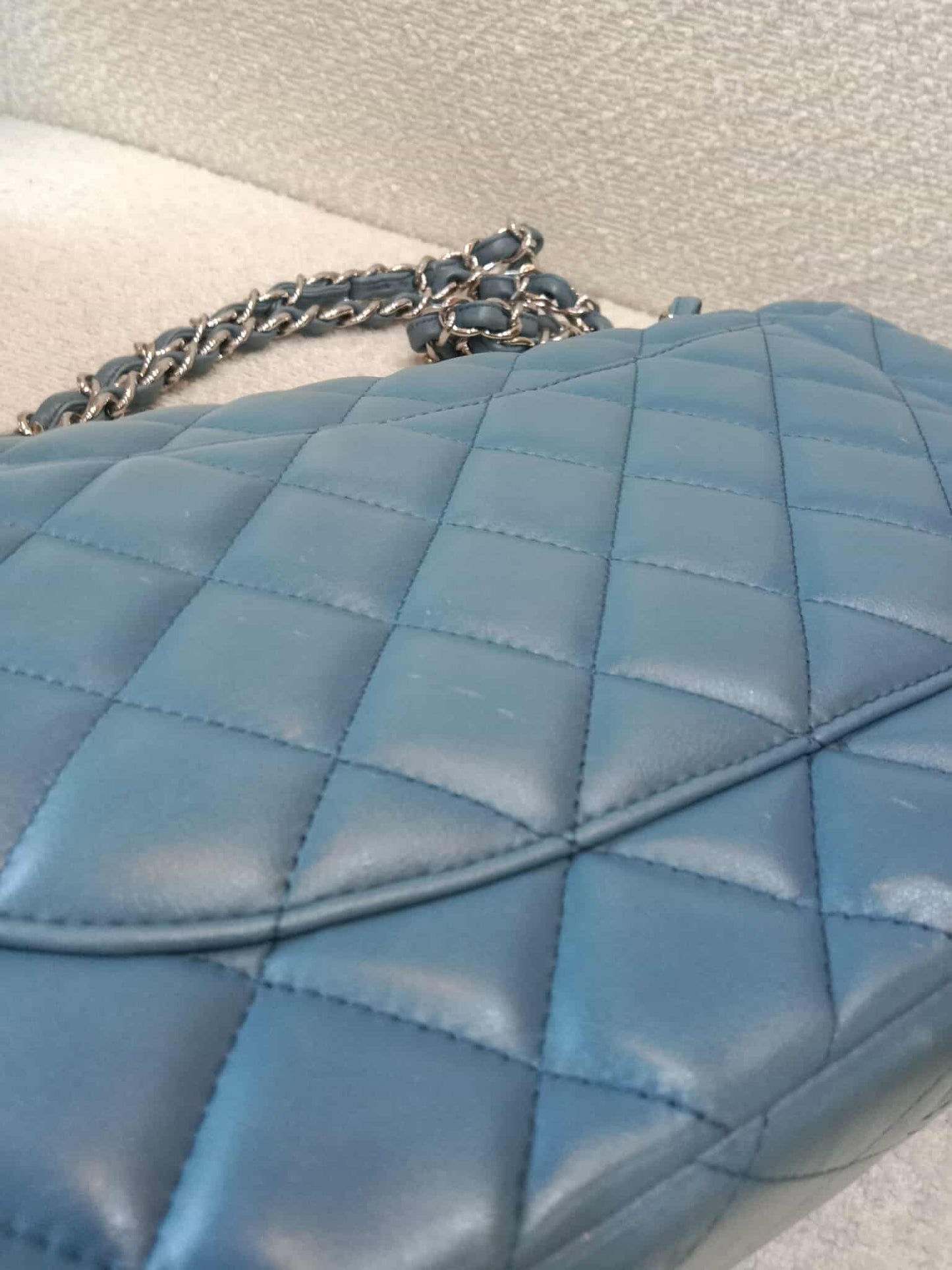 Chanel Jumbo Double Flap Lambskin Blue Series16