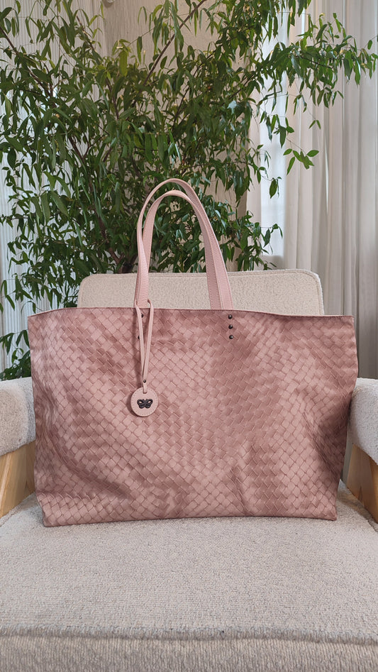 Bottega Veneta Intrecciolusion Tote Bag Pink