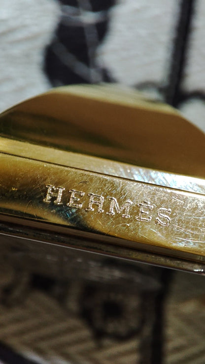 Hermes Vintage Gold Plated Medor Watch Epsom Yellow Stamp Y Circle 1995