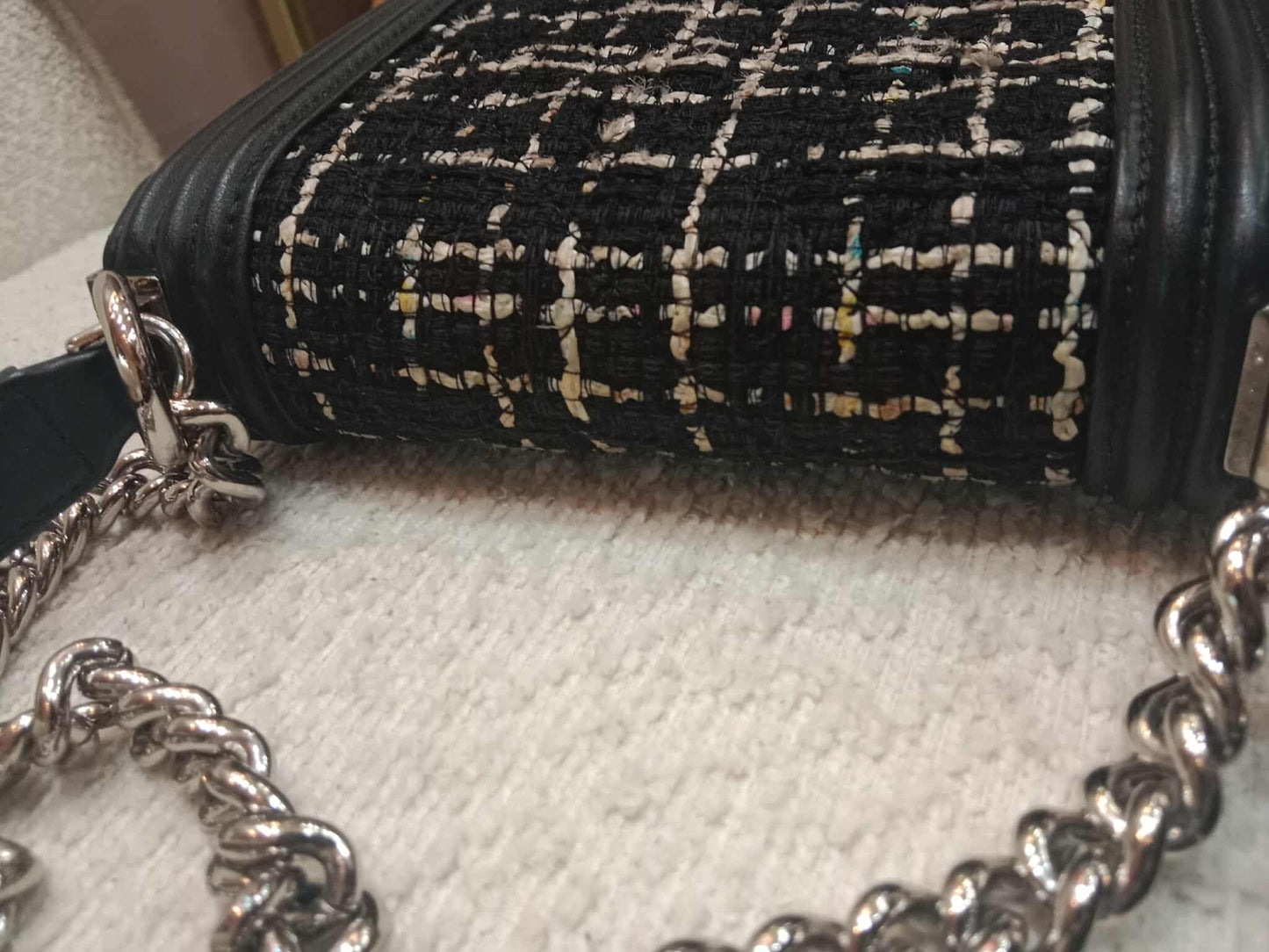 Chanel North South Boy Flap Bag Tweed/Lambskin Series 27