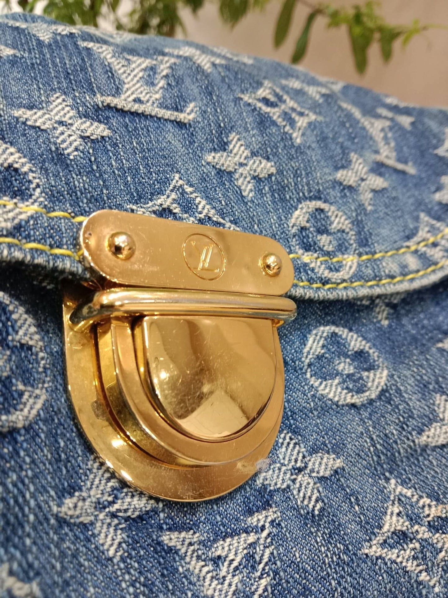 Louis Vuitton Monogram Denim Sac Plat Blue