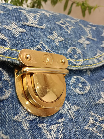 Louis Vuitton Monogram Denim Sac Plat Blue