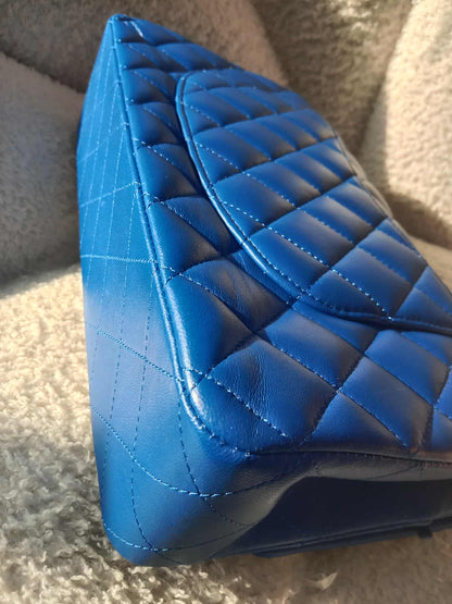 Chanel Classic Medium Double Flap Lambskin Blue Series 26