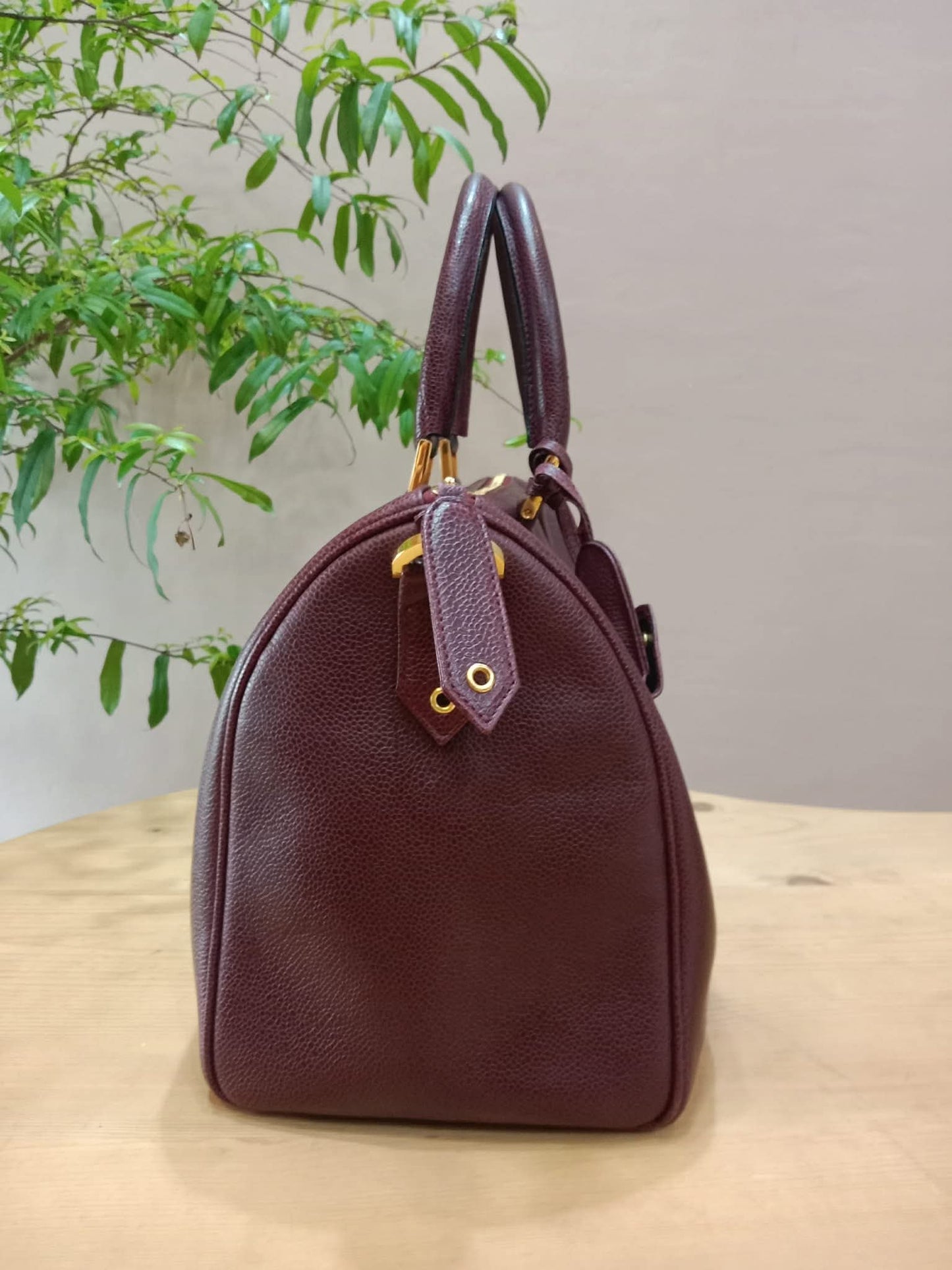 Chanel Boston Bag Burgundy Caviar Series 2