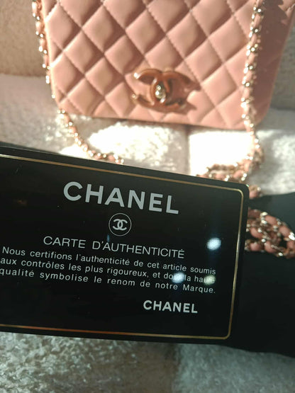 Chanel Mini Seasonal Wood Top Handle Flap Bag Peach Series 26