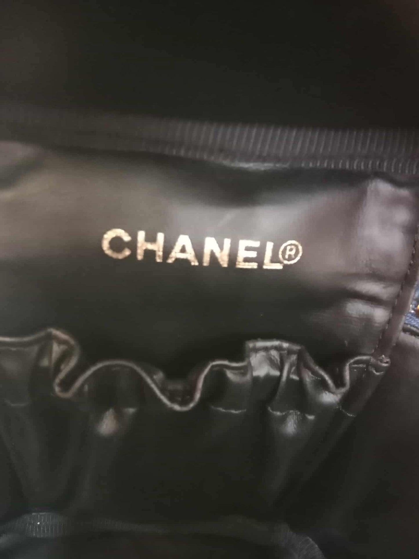 Chanel Denim Vanity Gold-Tone Hardware and the Signature Interlocking CC Logo Series 4