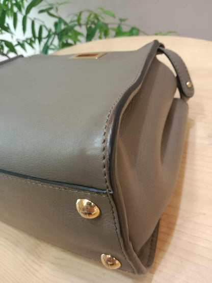 Fendi Peekaboo Grey Leather Mini