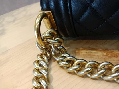 Chanel Leboy Quilted Lambskin Old Medium Black Series 23