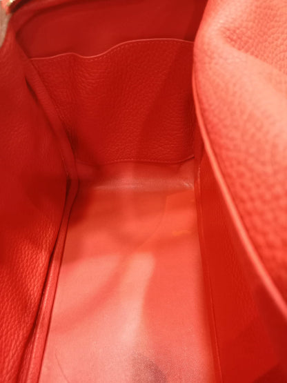 Hermes Lindy 26 Clemence Coral Red Stamp X 2016