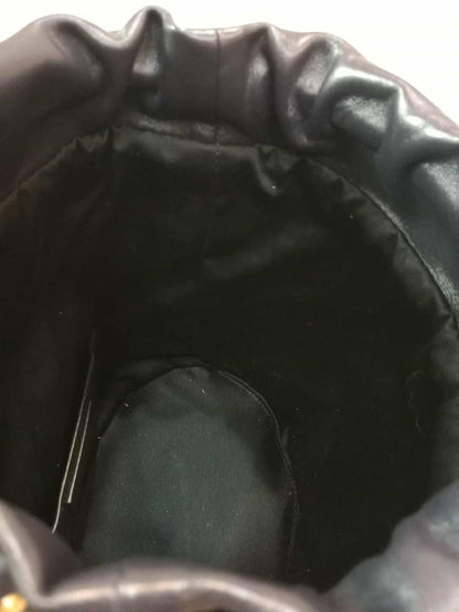 Saint Laurent Alix Stripes Quilted Leather Bucket Bag Bicolor Beige/Black