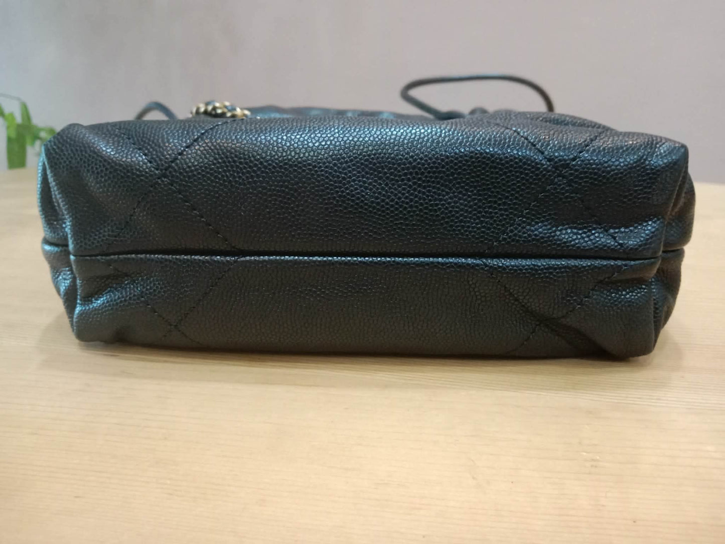 Chanel 22 Shiny Caviar Black Monochrome Mini Microchipped