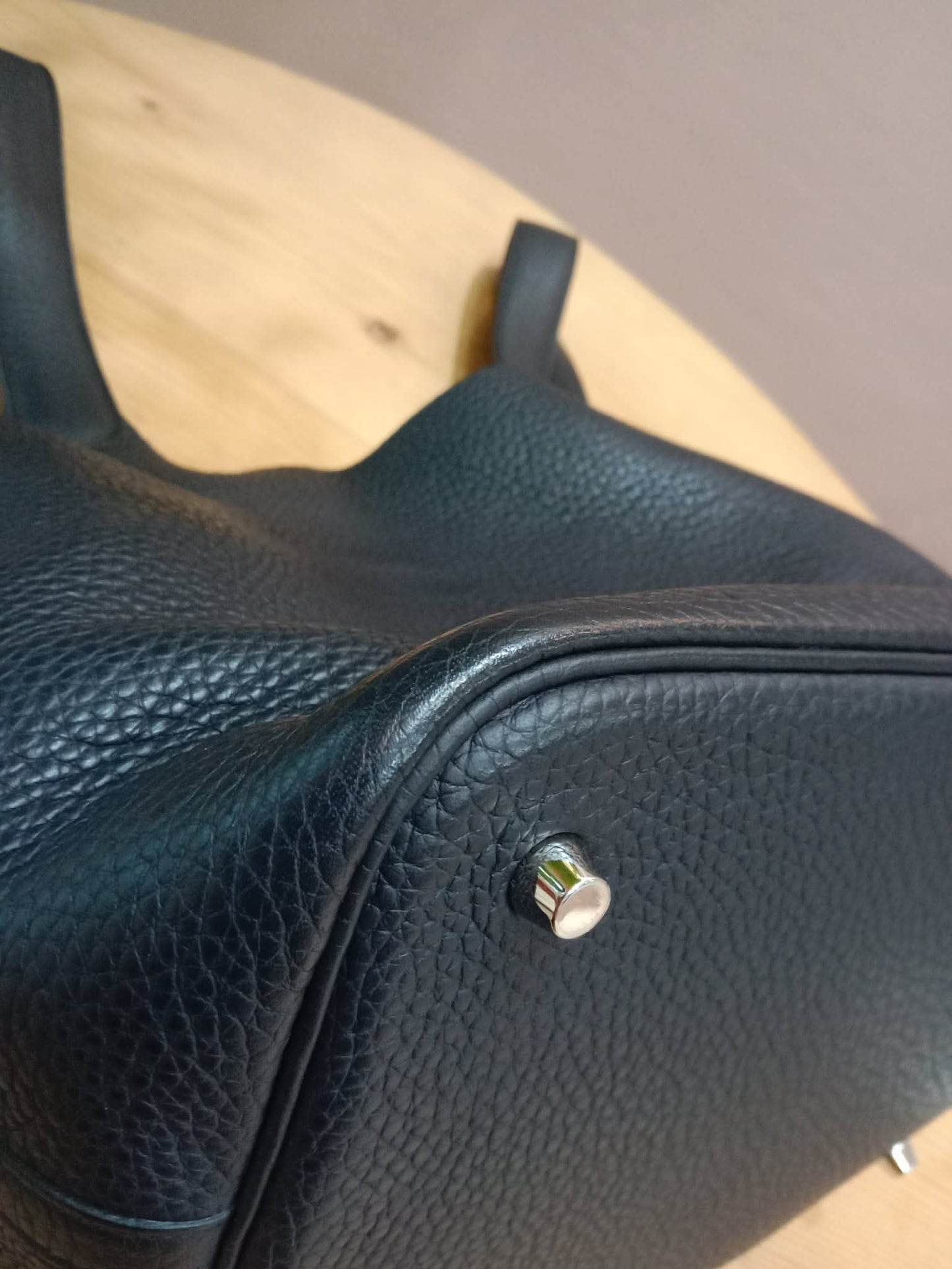 Hermes Picotin 22 Noir Clemence Stamp T 2015