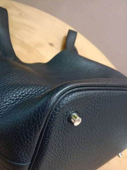 Hermes Picotin 22 Noir Clemence Stamp T 2015