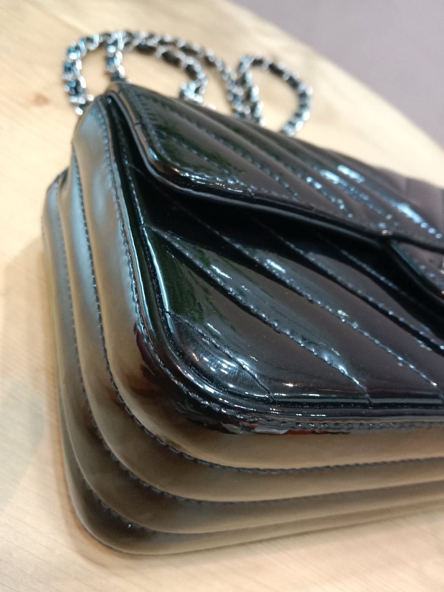 Chanel Classic Rectangular Mini Flap Patent Black Series 23