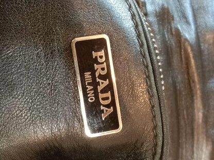 Prada Women's Leather Gaufre Black