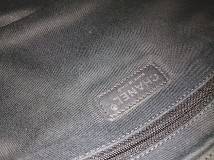 Chanel Square Double Flap Lambskin Dark Gray Series 15