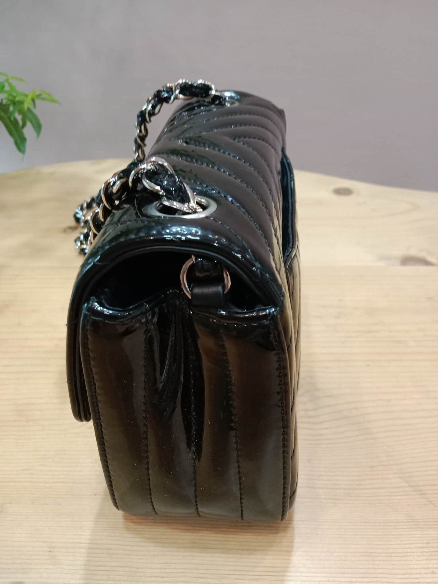 Chanel Classic Rectangular Mini Flap Patent Black Series 23