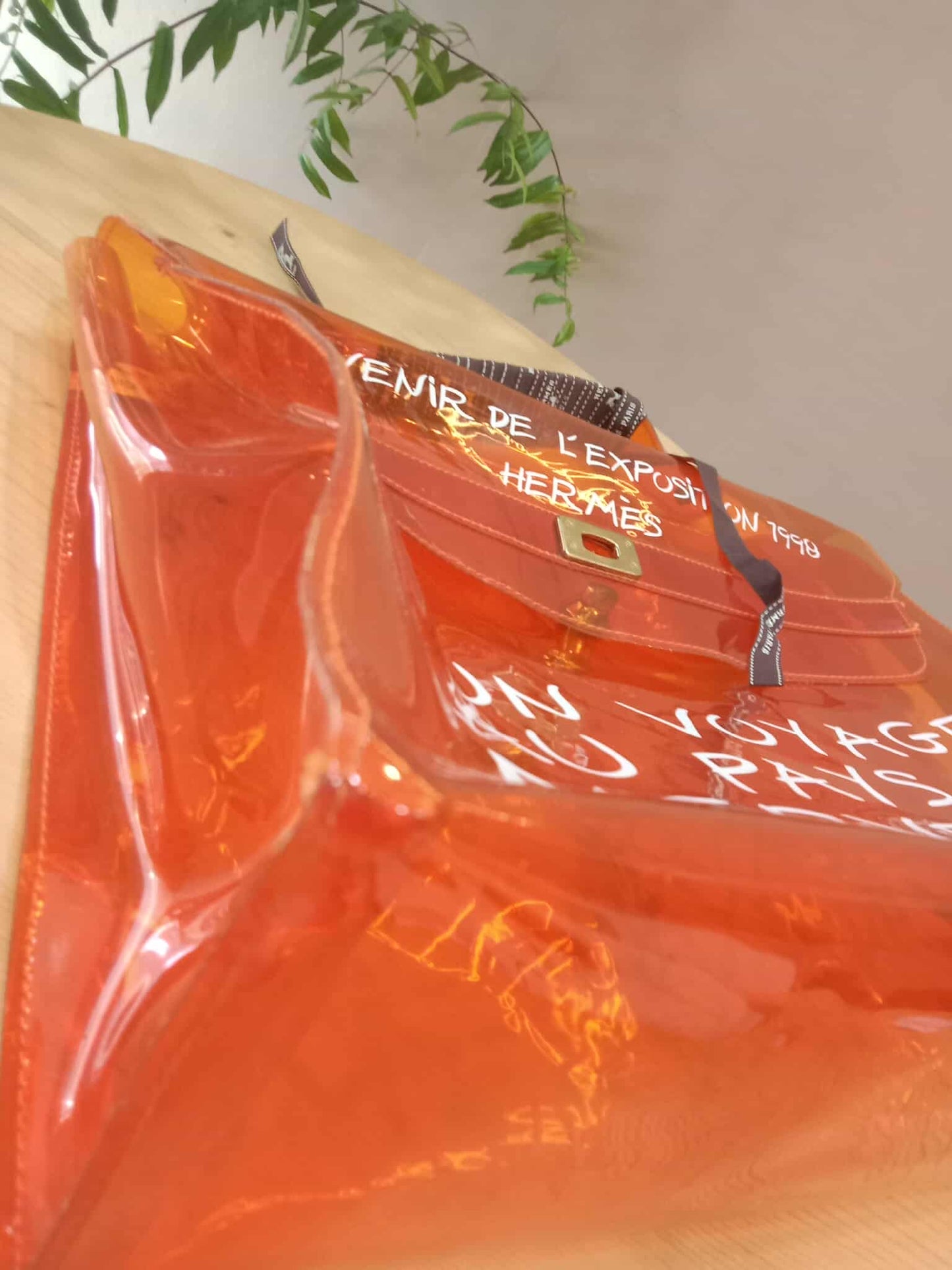 Hermes Souvenir de I'Exposition 1998 Kelly Bag Orange
