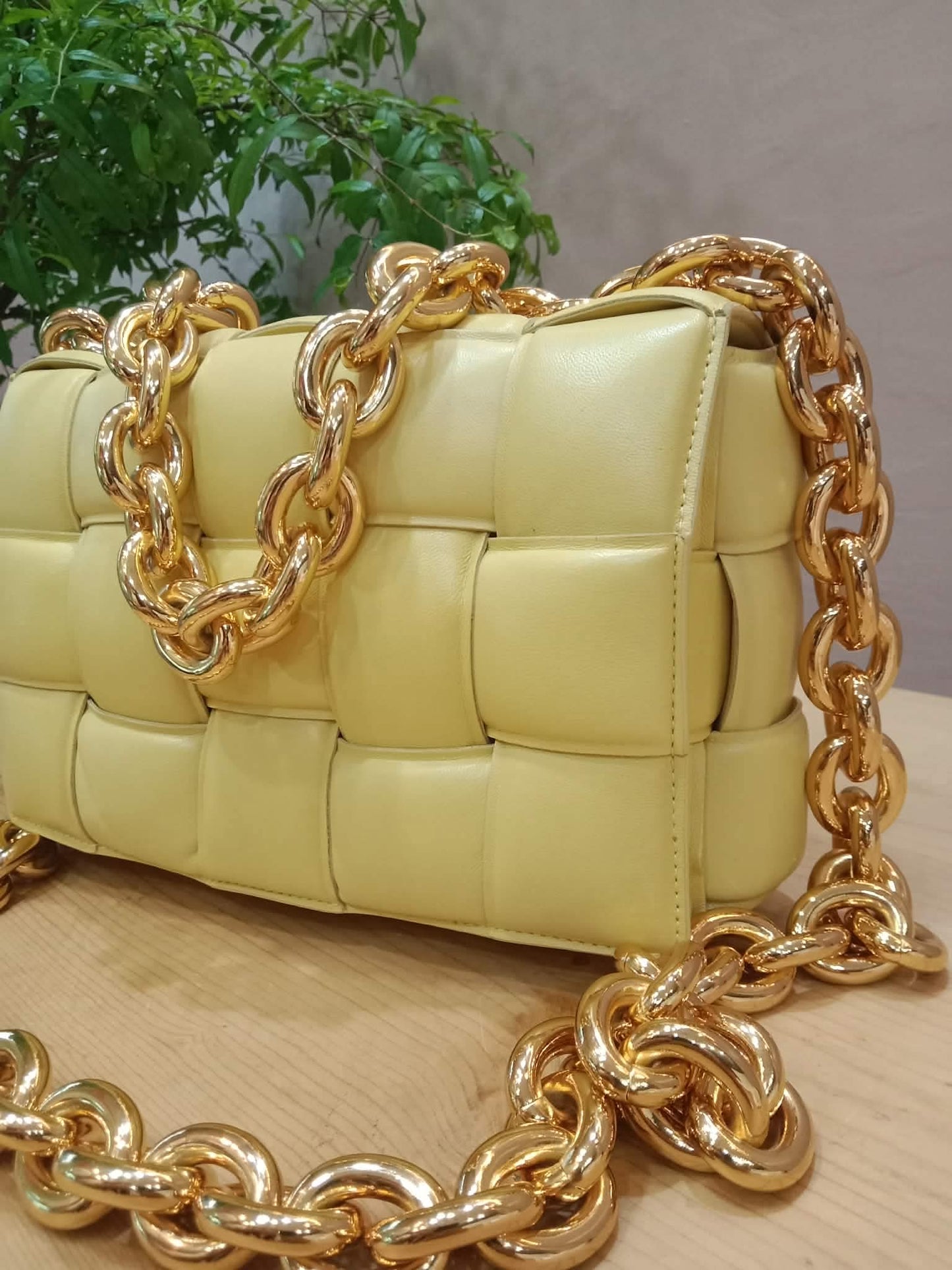 Bottega Veneta Chain Cassette Shoulder Bag Yellow