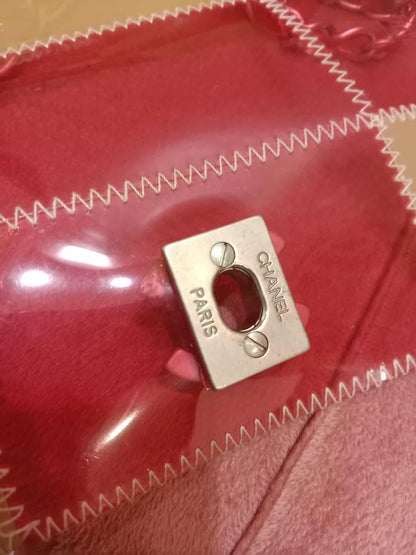 Chanel PVC Patchwork Stitched Flap Bag Beige/Pink Series 5