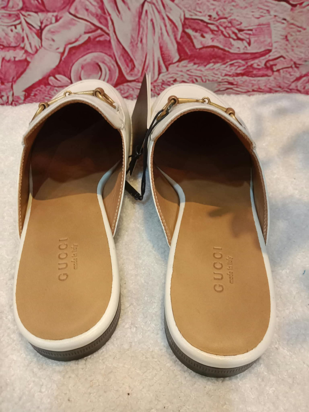 Gucci Princetown Horsebit Mules White Size 38