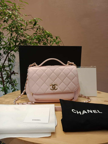 Chanel Business Affinity Light Pink Caviar Medium Microchipped