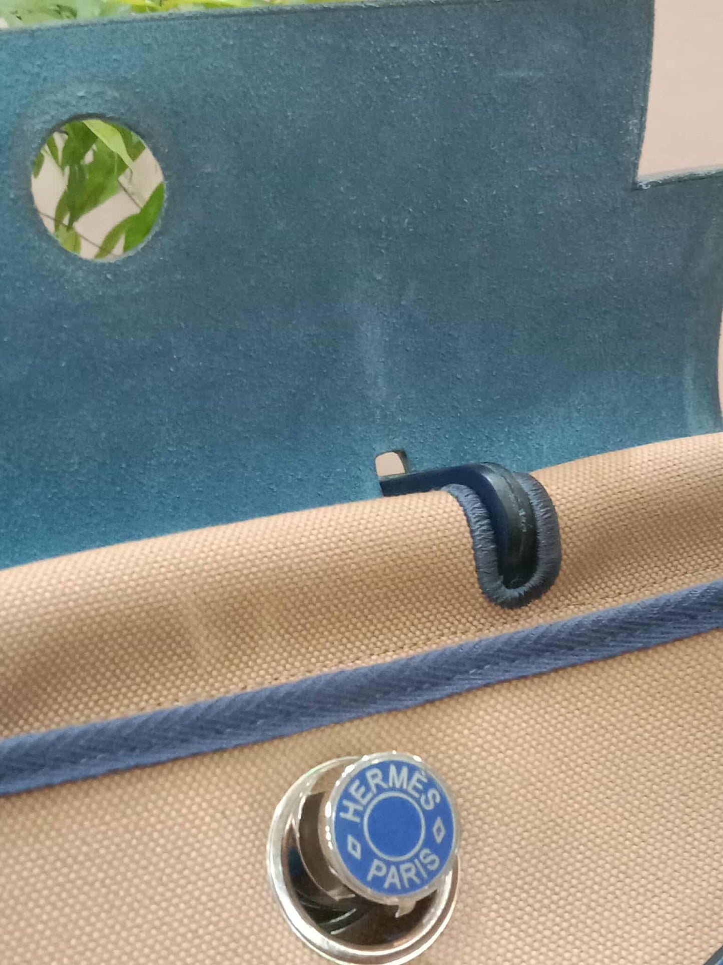 Hermes Herbag Ado Zip Backpack Canvas Bicolor Tan/Blue Stamp U 2022