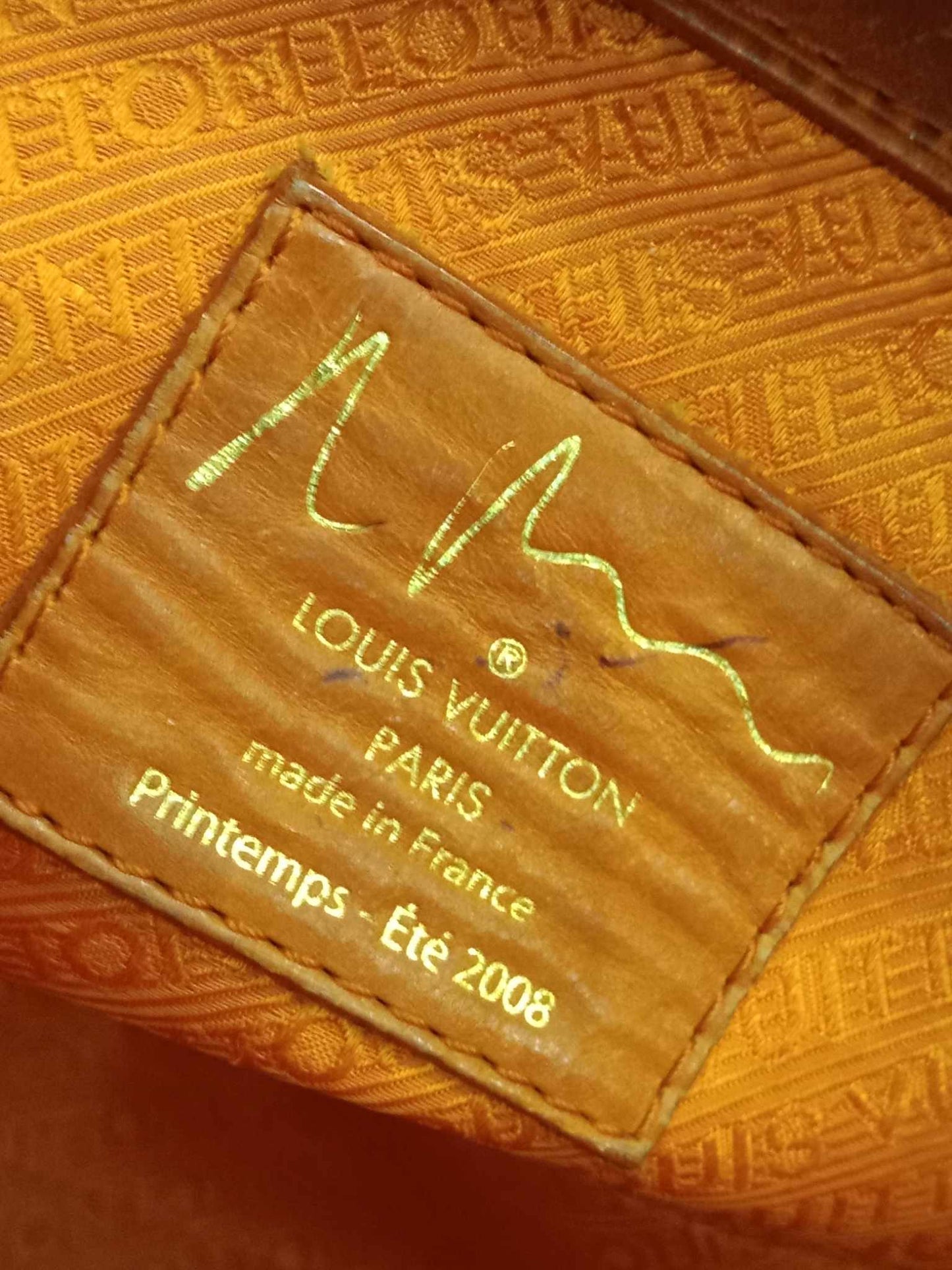 Louis Vuitton Richard Prince Limited Edition Le Rosel Orange Denim Pulp Weekender Bag