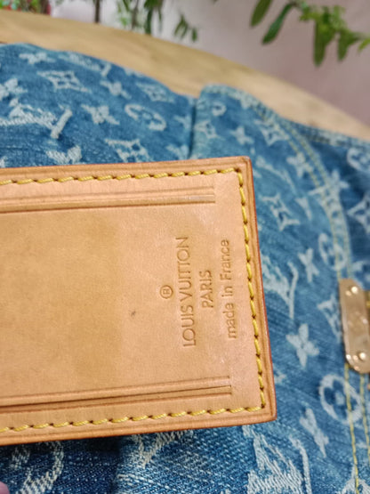 Louis Vuitton Monogram Denim Sac Plat Blue