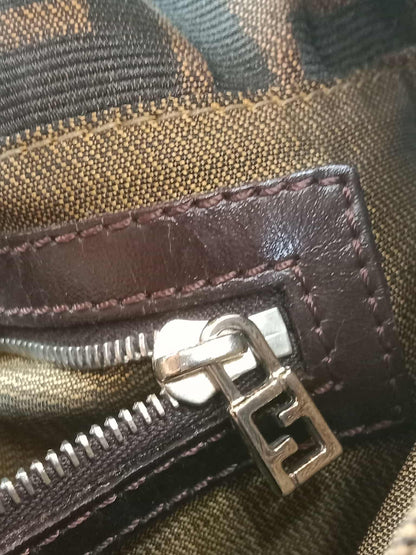 Fendi Zucca Baguette Brown Bag