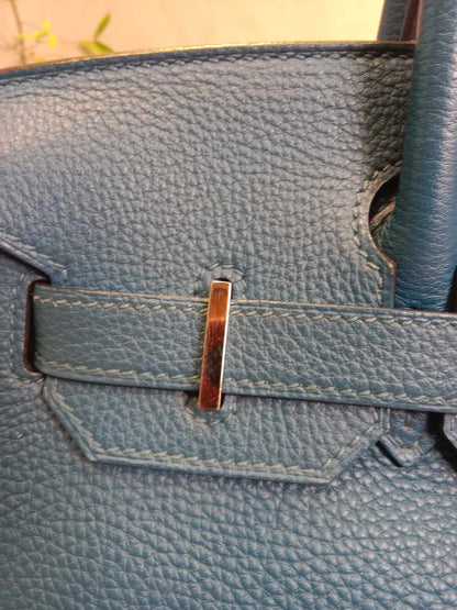 Hermes Birkin 30 Bleu De Galice Togo Stamp C 2018