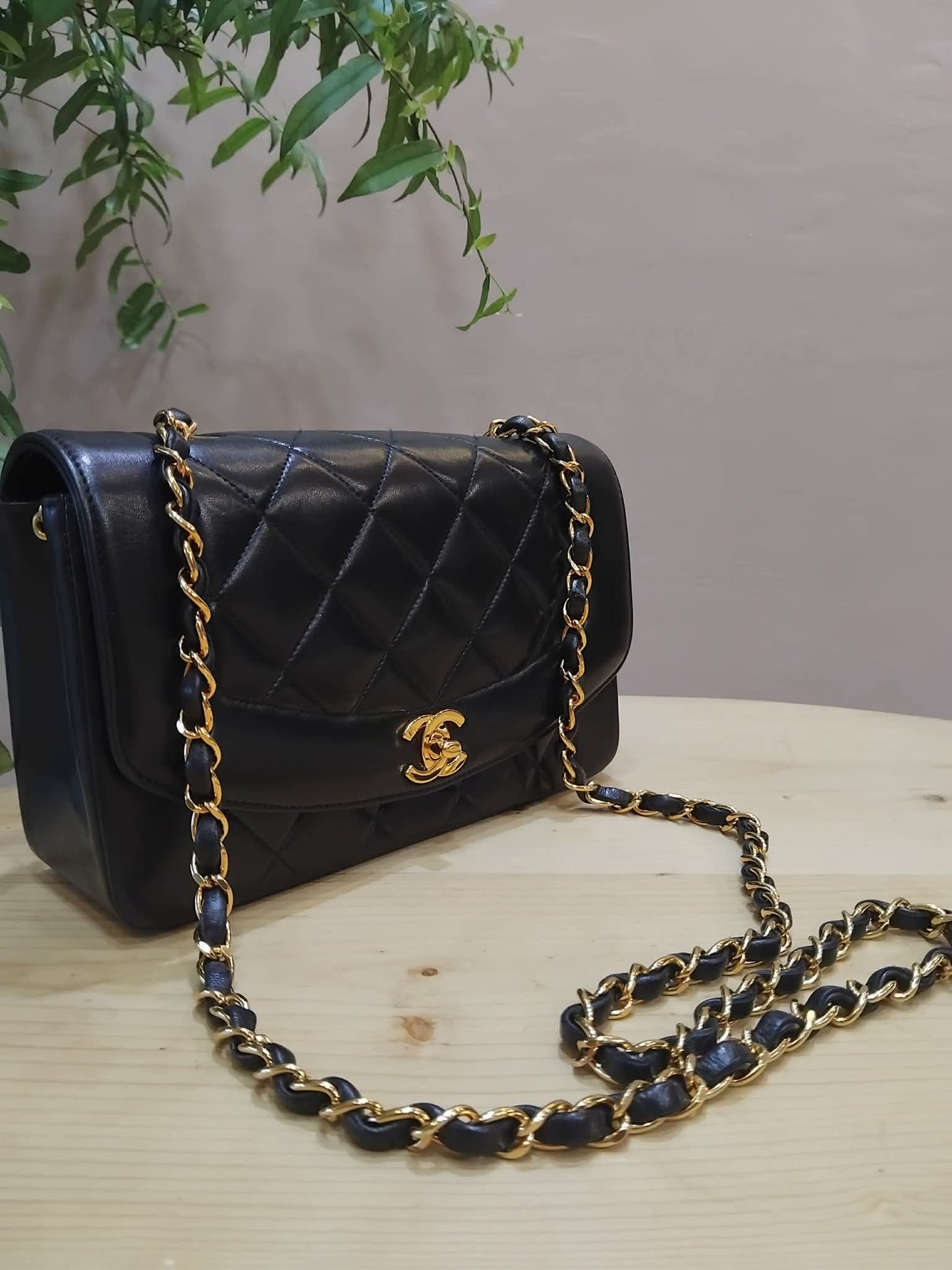 Chanel Diana Flap Bag Lambskin Black Series 3
