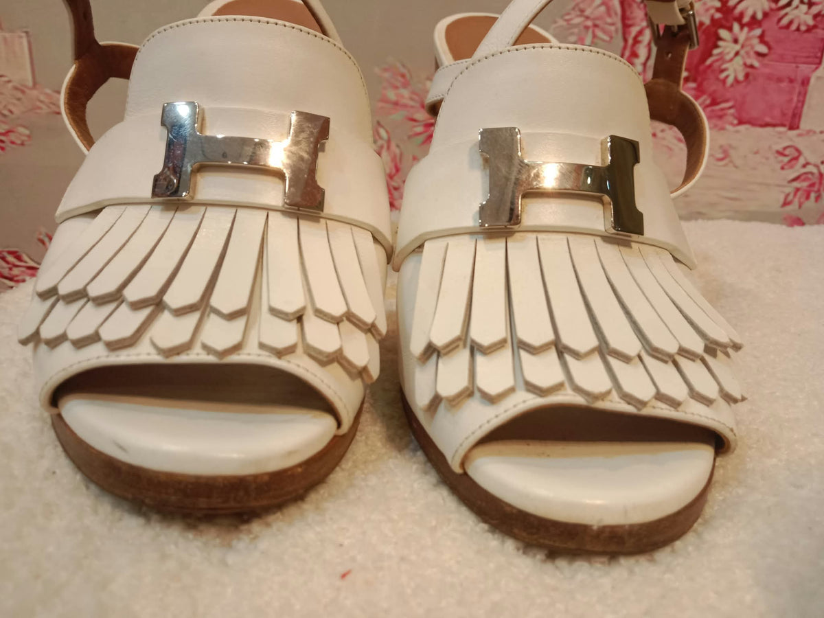 Hermes Alesia Kelly Buckle Sandals Size 37