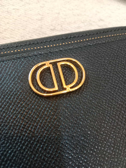 Christian Dior Caro Double Pouch Shoulder Bag Black