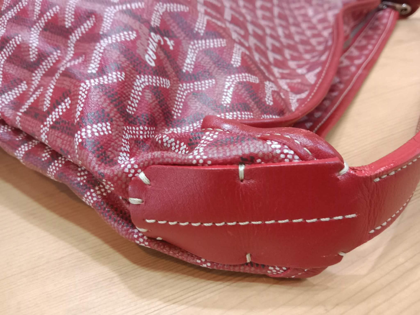 Goyard Boheme Hobo Bag Red Monogram Canvas Fidji Chevron Print